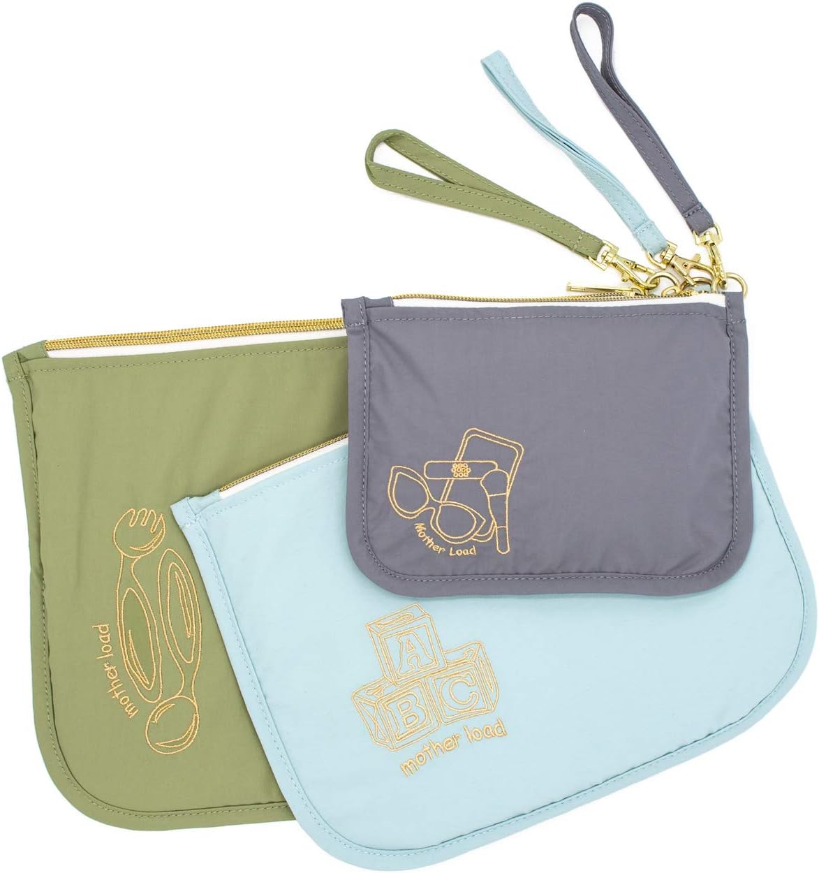 230816024812051_1 Mother Load - Diaper Bag Organizing Pouches, Small Organizing Bags, 5-Piece Set of Embroidered Diaper Bag Pouches, Vintage Pastels - Image 1